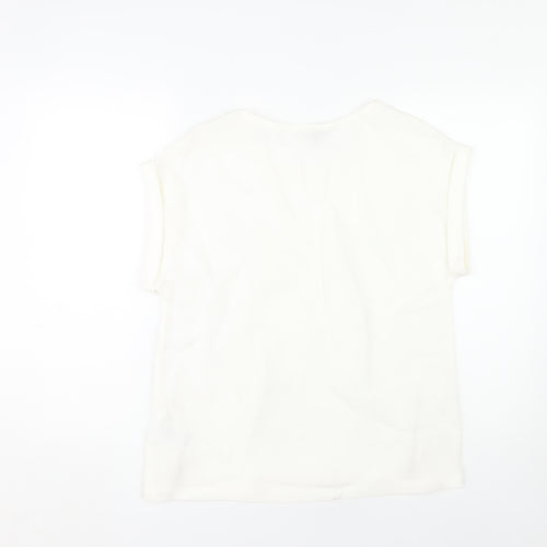 Phase Eight Womens Ivory Blouse, Size 10, Casual Zip Accent