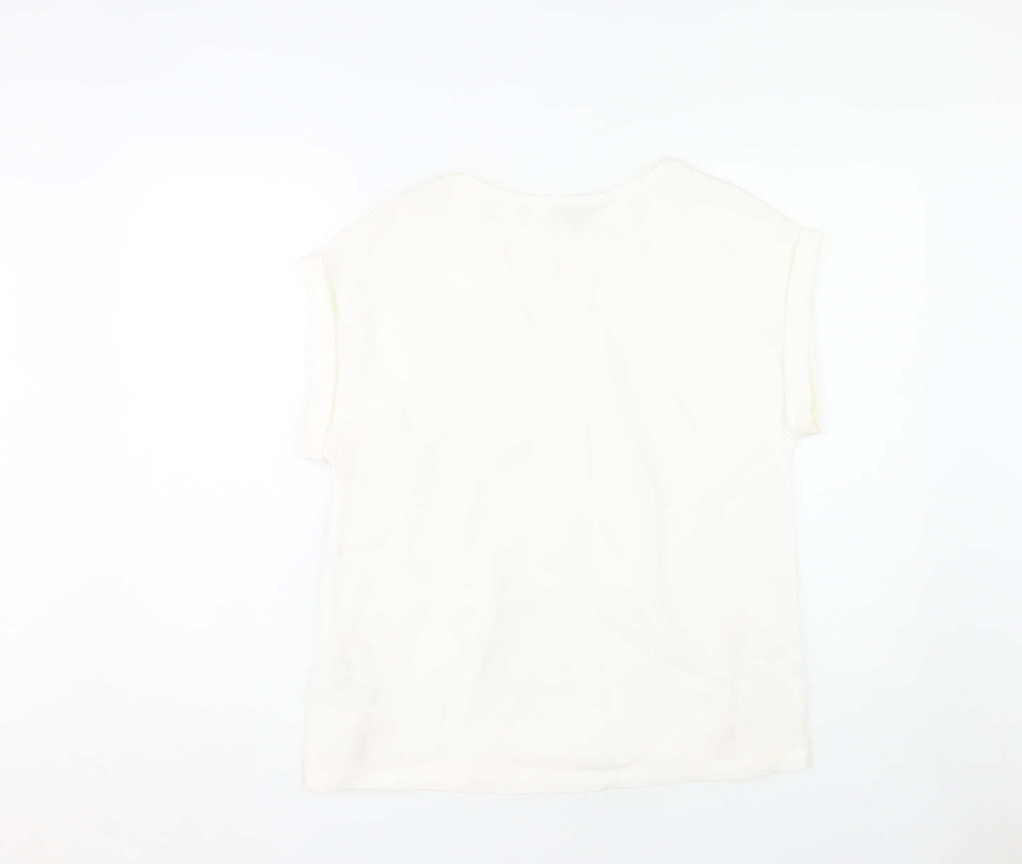 Phase Eight Womens Ivory Blouse, Size 10, Casual Zip Accent