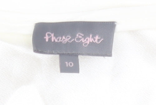 Phase Eight Womens Ivory Blouse, Size 10, Casual Zip Accent
