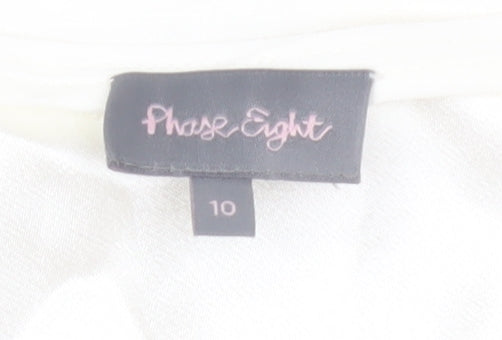 Phase Eight Womens Ivory Blouse, Size 10, Casual Zip Accent