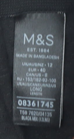 Marks and Spencer Women's Black Pencil Skirt Size 12