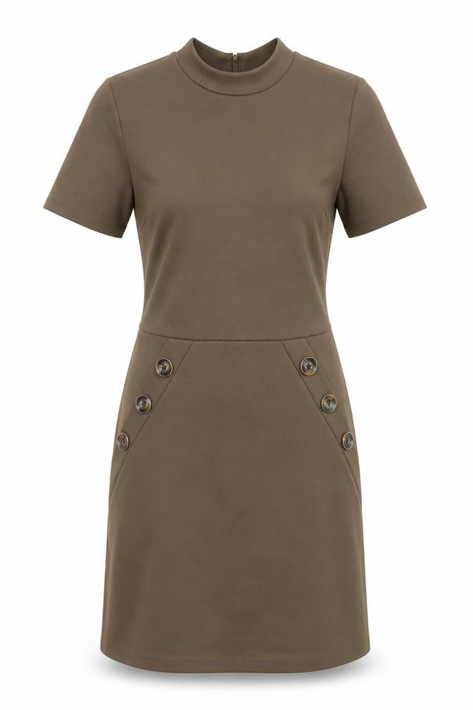 Front view of River Island Brown Sheath Dress for Women, size 8