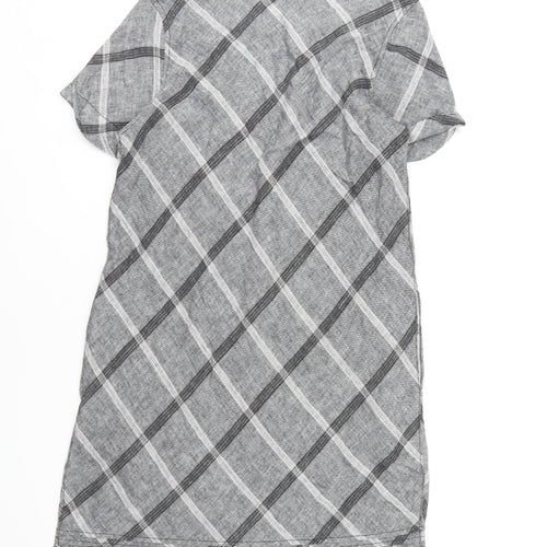 Next Women's Grey Check V-Neck Dress, Size 14