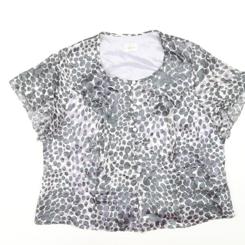 Eastex Women's Grey Geometric Blouse Size 22