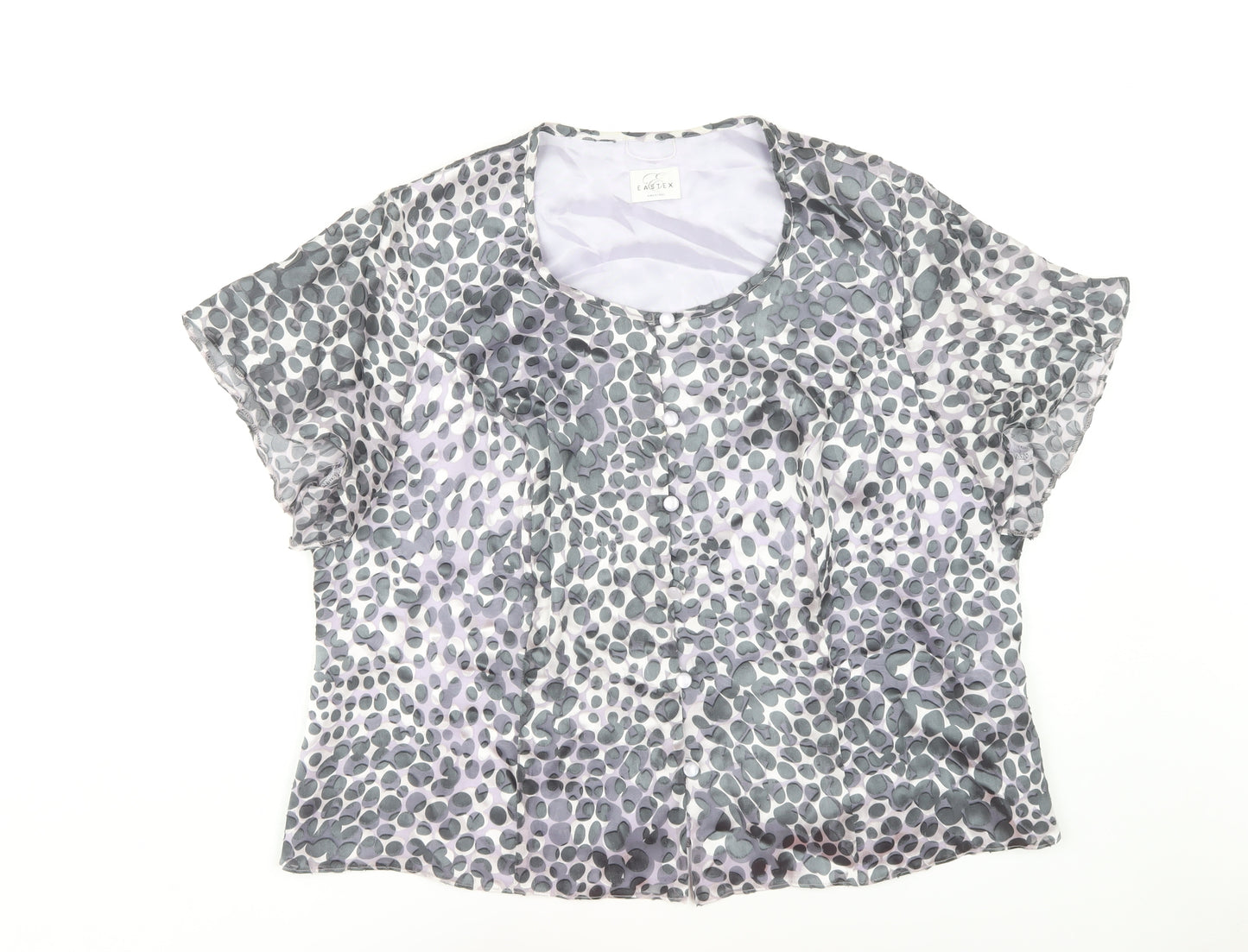 Eastex Women's Grey Geometric Blouse Size 22