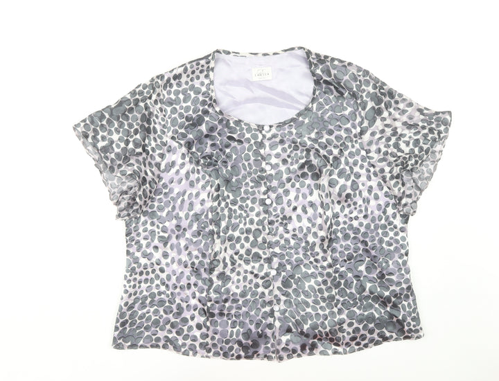 Eastex Women's Grey Geometric Blouse Size 22