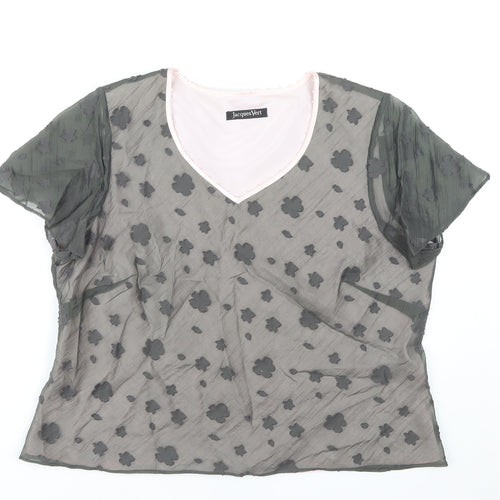 Jacques Vert Women's Black Floral Blouse, Size 20