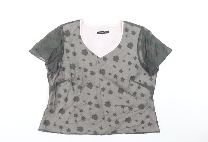 Jacques Vert Women's Black Floral Blouse, Size 20