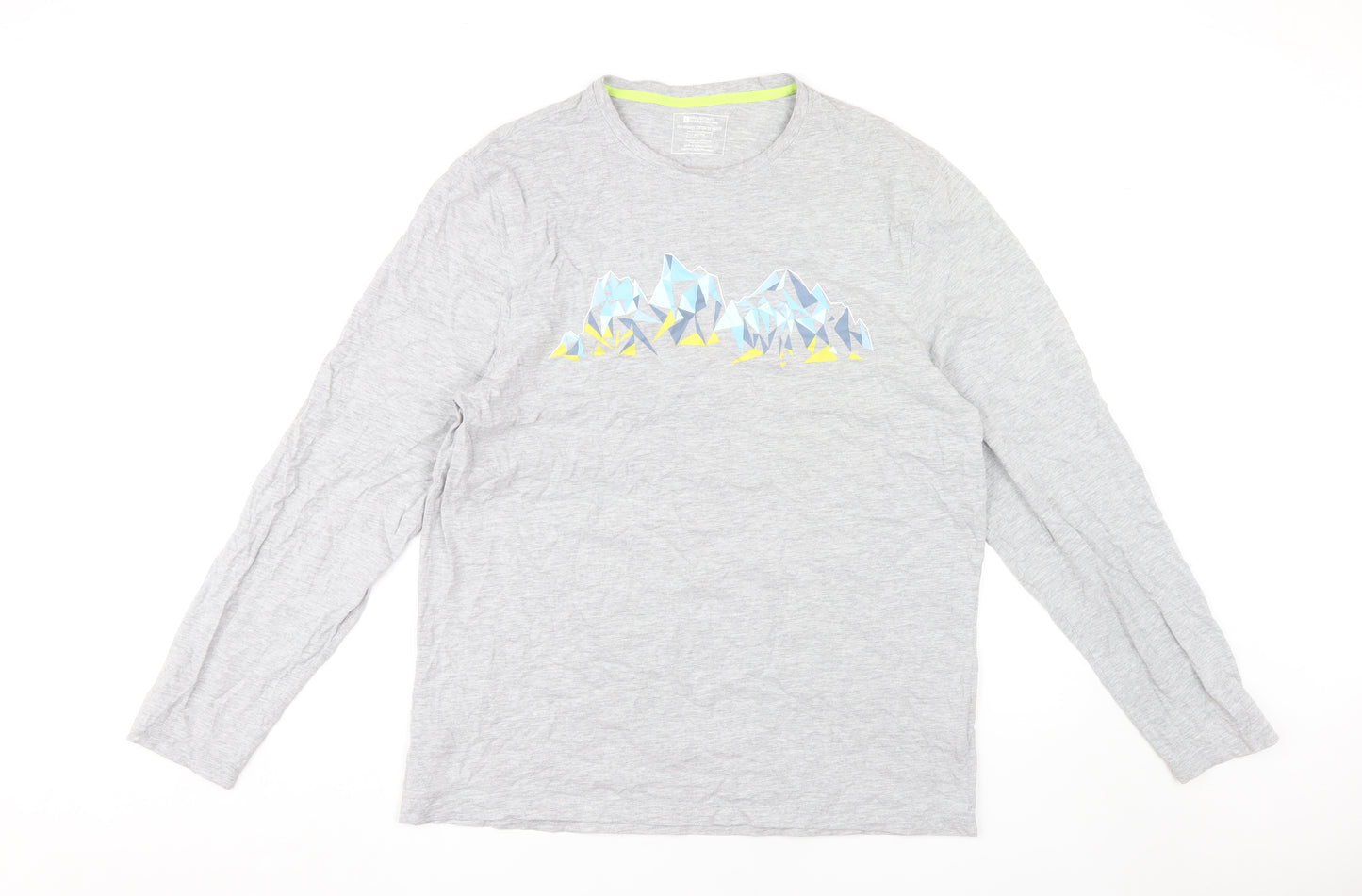 Mountain Warehouse Men's Grey XL Graphic Long Sleeve T-Shirt