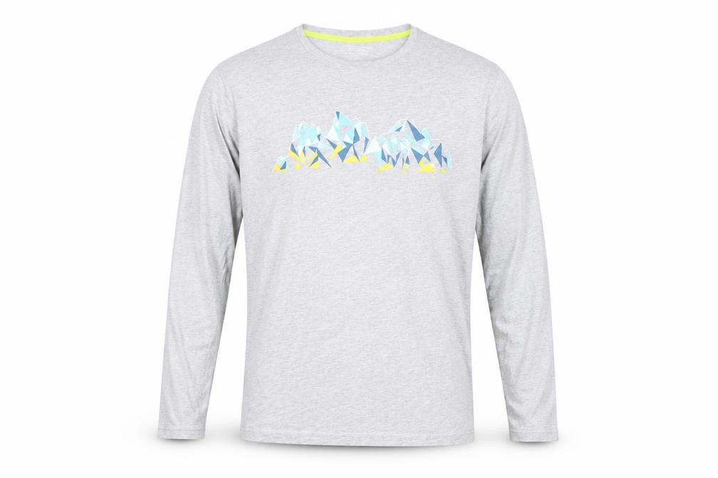 Mountain Warehouse Men's Grey XL Graphic Long Sleeve T-Shirt