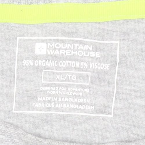 Mountain Warehouse Men's Grey XL Graphic Long Sleeve T-Shirt