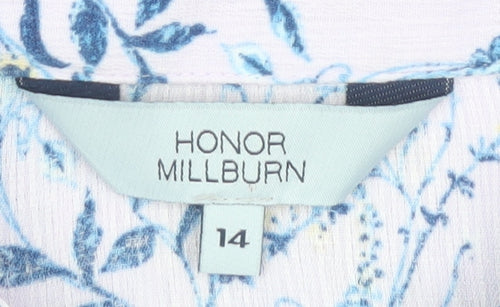 Honor Millburn Women's Blue Floral Button-Up Size 14