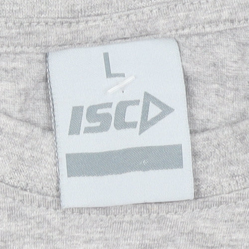 ISC Men's Grey Sports Graphic T-Shirt L