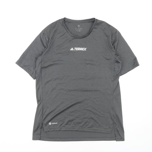 Adidas Women's Grey M Activewear T-Shirt for Gym