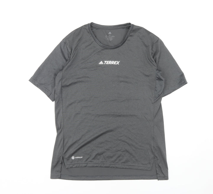 Adidas Women's Grey M Activewear T-Shirt for Gym