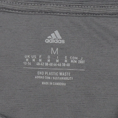 Adidas Women's Grey M Activewear T-Shirt for Gym