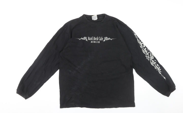 Hard Rock Cafe Unisex Black M T-Shirt Long Sleeve