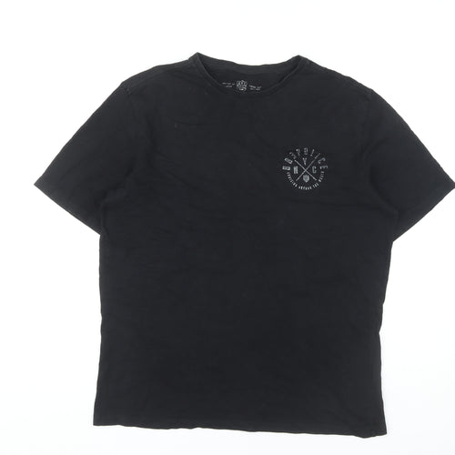 Police Men's Black XL Cotton Crew Neck T-Shirt