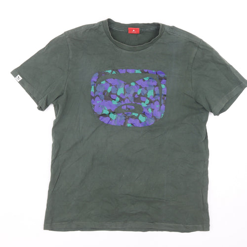 Puma Men's Green Graphic Print T-Shirt Medium
