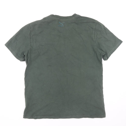 Puma Men's Green Graphic Print T-Shirt Medium