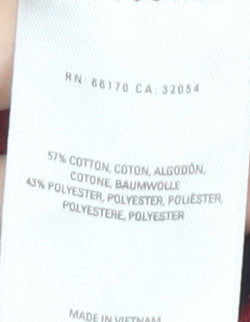 Women's Red Striped Long Sleeve Crew Neck T-Shirt M