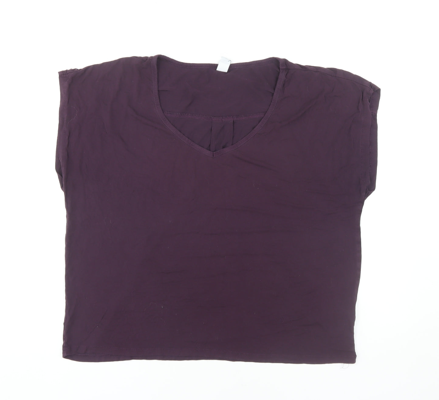 FatFace Women's Purple V-Neck Relaxed T-Shirt L