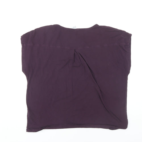 FatFace Women's Purple V-Neck Relaxed T-Shirt L