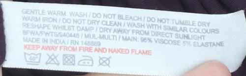 FatFace Women's Purple V-Neck Relaxed T-Shirt L