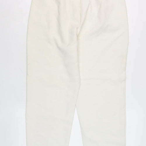 Stradivarius Women's Ivory Straight Trousers, Size 32