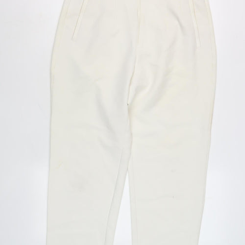 Stradivarius Women's Ivory Straight Trousers, Size 32