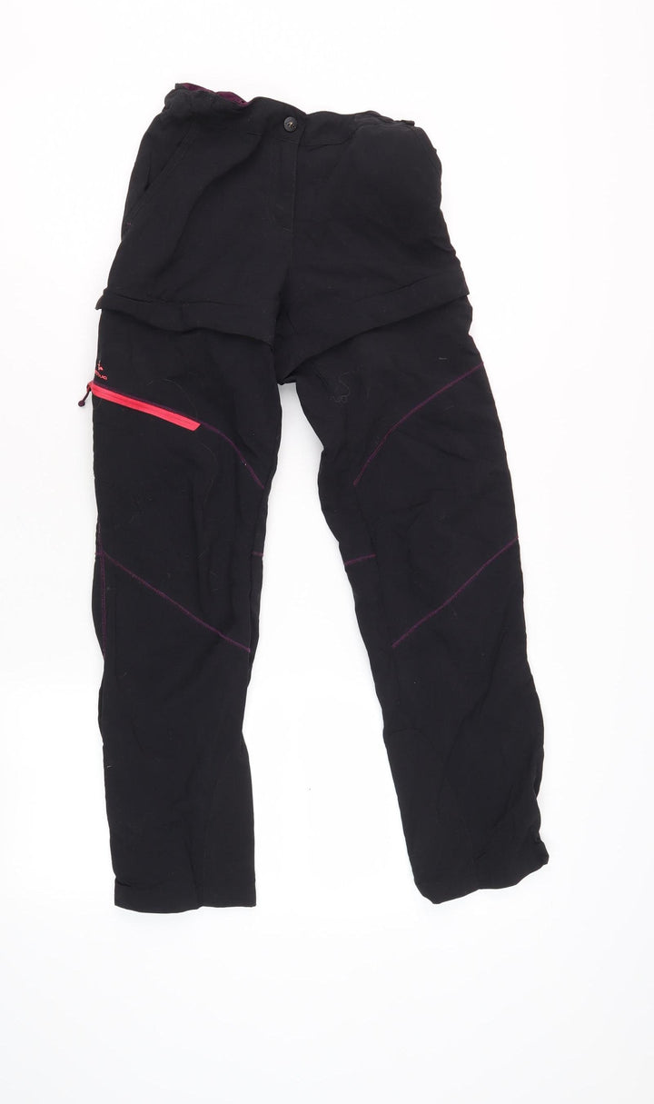 Decathlon Black Unisex Kids Jogger Trousers 11 Years