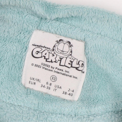 Garfield Women's Blue Graphic Fleece Pyjama Top Size 6-8