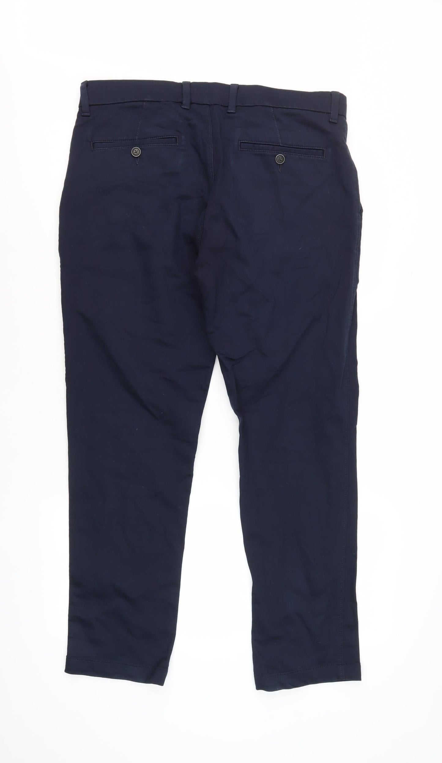 Marks and Spencer Men's Blue Slim Chino Trousers 34