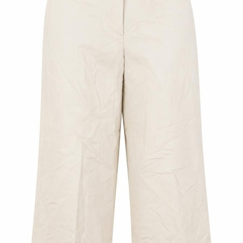 Coast Women's Beige Cropped Trousers, Size 10, Belted Wide-Leg