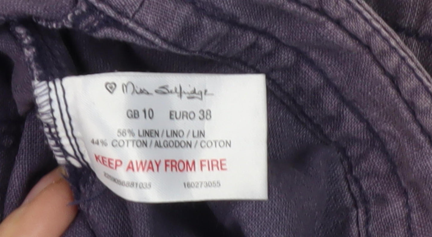 Miss Selfridge Women’s Grey Straight Trousers - Size 10