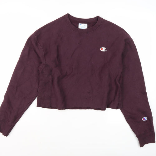 Champion Women's Burgundy Crew Neck Sweatshirt, Medium