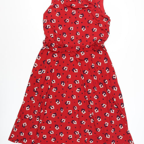 Laura Ashley Women's Red Geometric Dress, Size 12