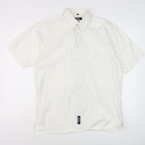 Lee Cooper Men's Ivory Cotton Button-Up Shirt M