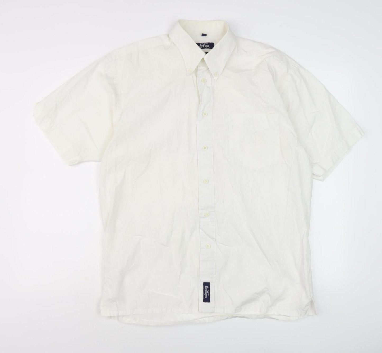 Lee Cooper Men's Ivory Cotton Button-Up Shirt M