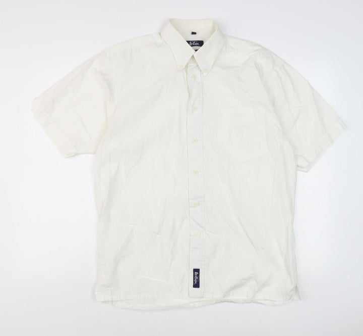 Lee Cooper Men's Ivory Cotton Button-Up Shirt M