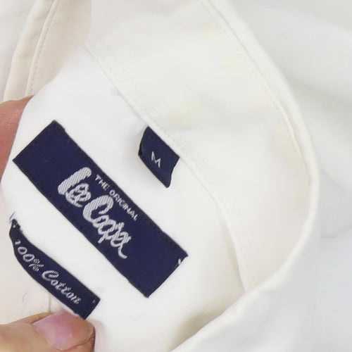 Lee Cooper Men's Ivory Cotton Button-Up Shirt M