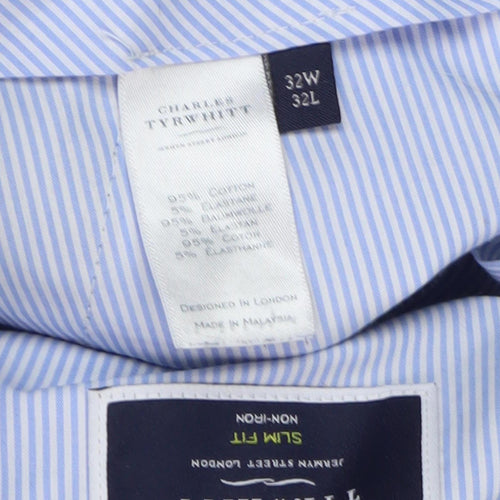 Charles Tyrwhitt Blue Slim Fit Chino Trousers 32W 32L