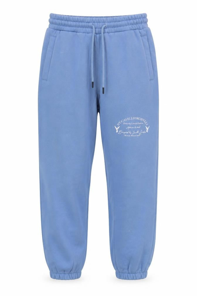 Front view of Cavelli London Women's Blue Jogger Trousers, M, Cotton