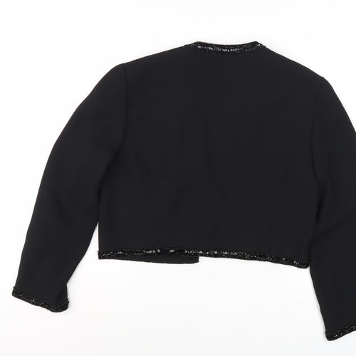 Frank Usher Women's Black Beaded Cropped Jacket