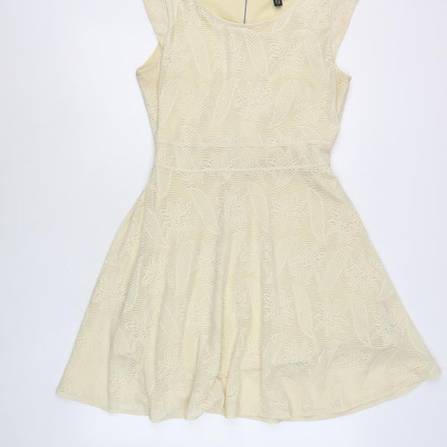 Mela London Beige Fit & Flare Women's Dress Size 14