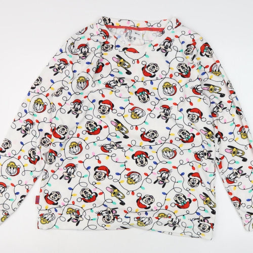 Disney Women's White Mickey Christmas Nightshirt Size 14