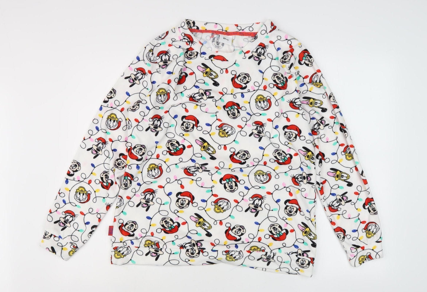 Disney Women's White Mickey Christmas Nightshirt Size 14