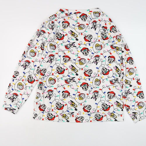 Disney Women's White Mickey Christmas Nightshirt Size 14