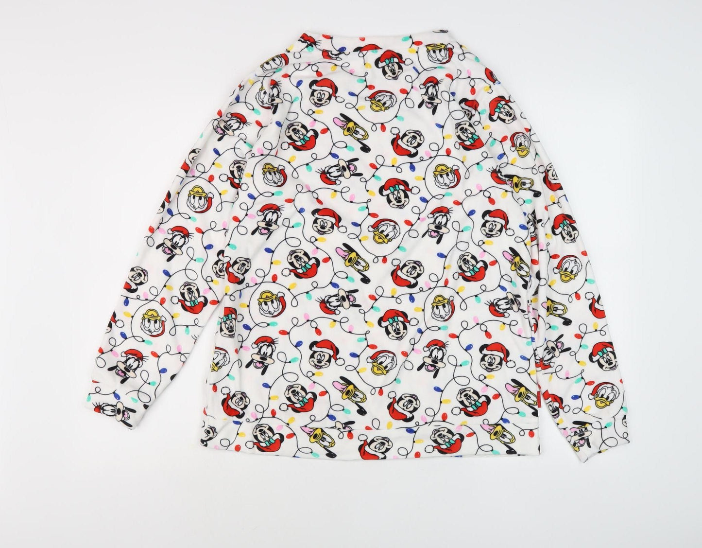 Disney Women's White Mickey Christmas Nightshirt Size 14