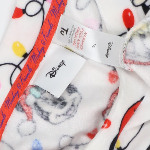 Disney Women's White Mickey Christmas Nightshirt Size 14